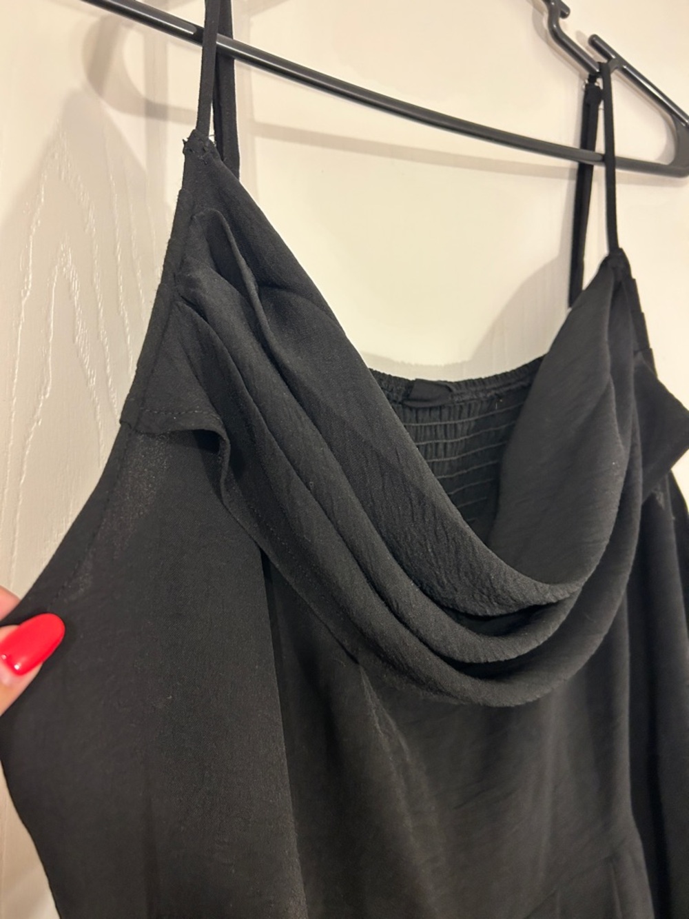 Black Draped Cowl Neck Midi Dress - Women's - Picture 4 of 8